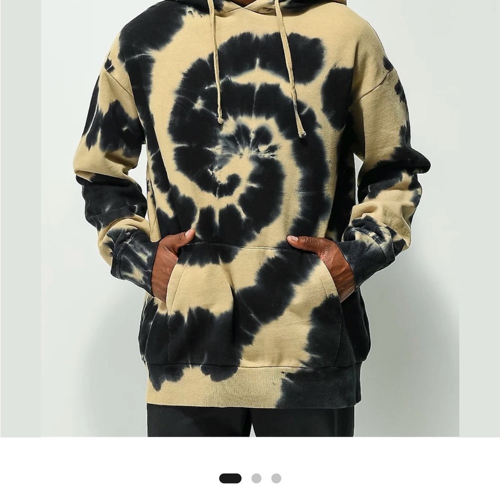 Zine Clothing Tan and Black Tie-Dye Hoodie
